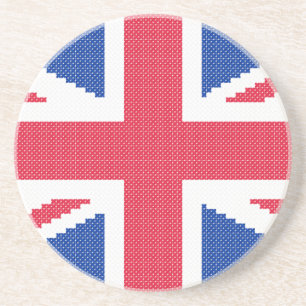 Original cross-stitch design Union Jack Sandstein Untersetzer
