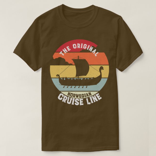 Original Cruise Line Norwegisches Retro V T-Shirt (Design vorne)