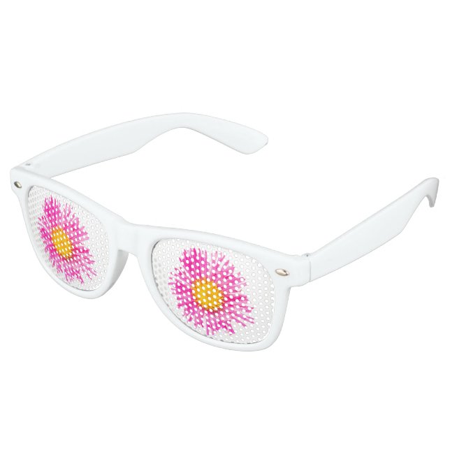 Original cute single PINK FLOWER blossom plant Partybrille (Schrägansicht)