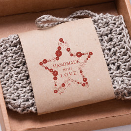 Original Cute Star of Buttons Handmade with Love Gummistempel