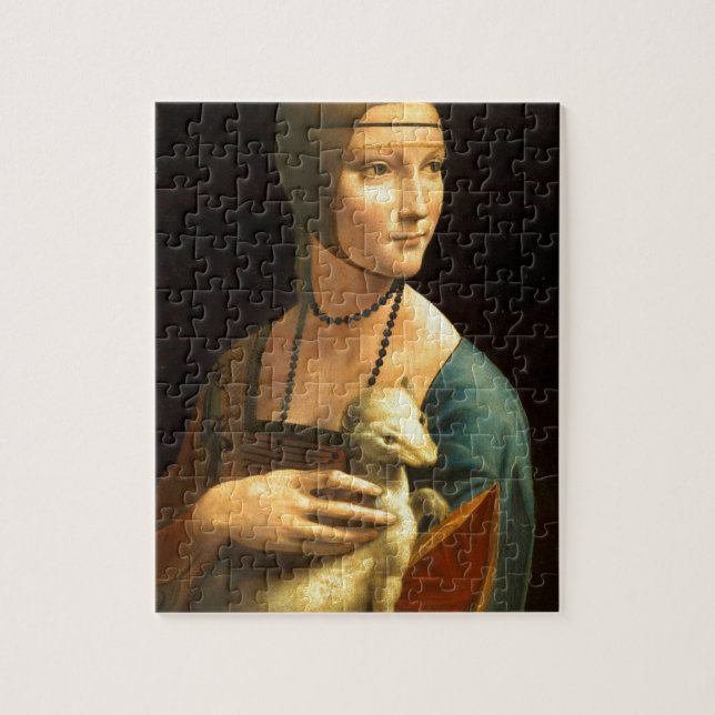 Original Da vinci Malerin Lady mit Ermine Puzzle (Vertikal)