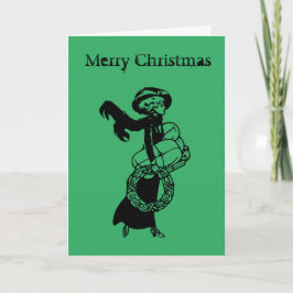 Original der Weihnachtskarte Vintag Feiertagskarte
