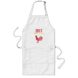 Original-Design Chinesisch 2017 Jahr des Roosters Lange Schürze