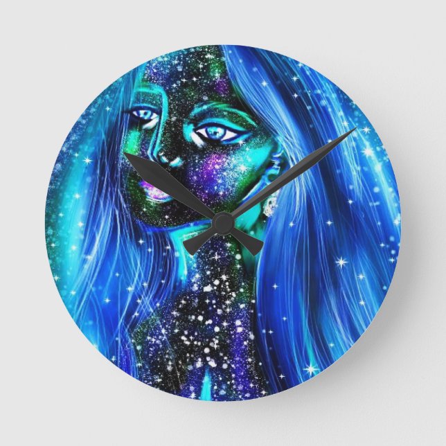 original digital art wall Clock, 8" runder Acrylic Runde Wanduhr (Vorderseite)
