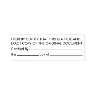 Original-Dokument für zertifizierte True Copy Permastempel