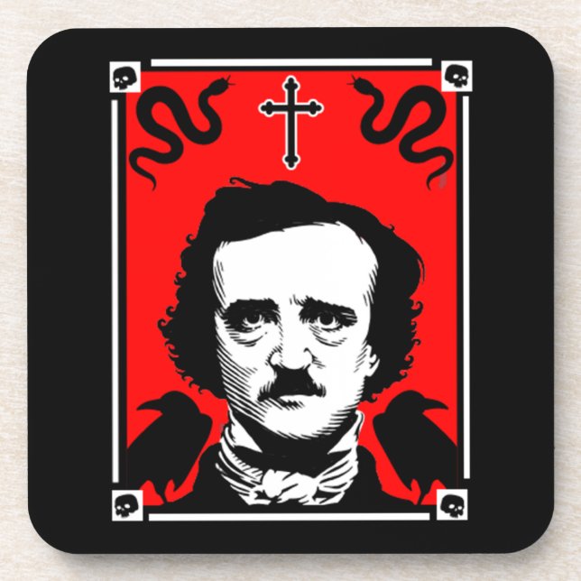 Original Edgar Allan Poe Getränkeuntersetzer (Vorderseite)