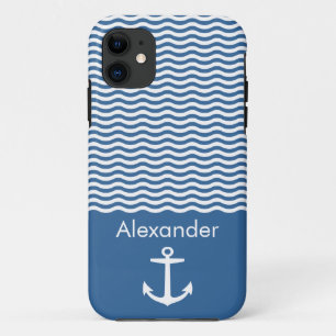 Original elagischer Navy Striped Nautical Anchor Case-Mate iPhone Hülle