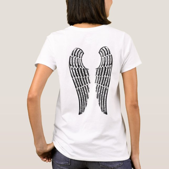 Original Elegantes abgeschiedenes Design Angel Win T-Shirt (Rückseite)