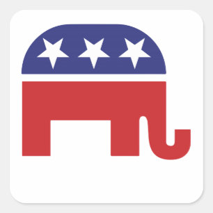 Original Elephant der Republikaner Quadratischer Aufkleber
