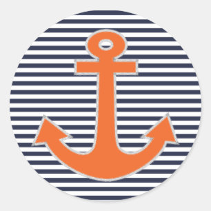 Original Embroidery Anchor Captain Nautical Runder Aufkleber