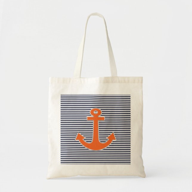 Original Embroidery Anchor Captain Nautical Tragetasche (Vorne)