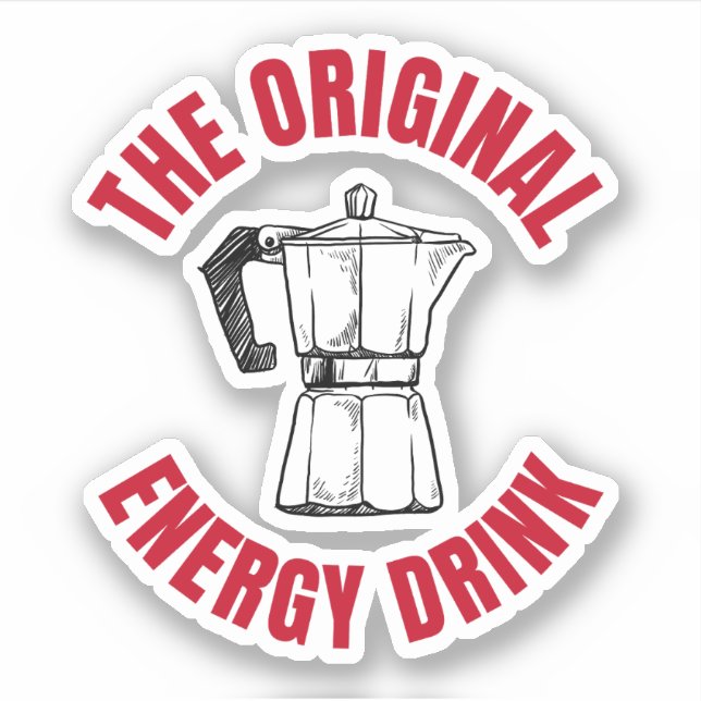 Original Energy Drink - Vintager Kaffee Aufkleber (Vorderseite)