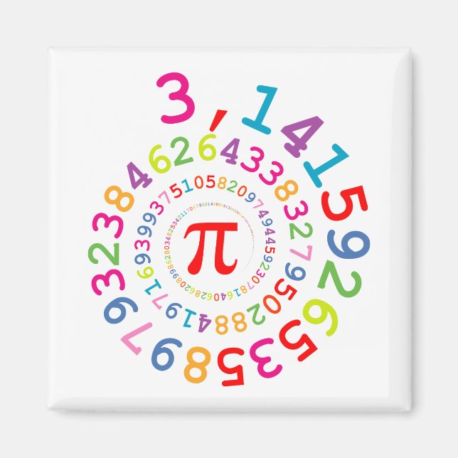 Original Farben Spirale der Ziffern Pi Nummer 3,14 Magnet (Vorne)
