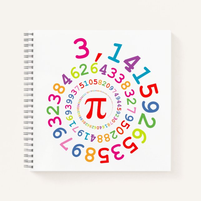 Original Farben Spirale der Ziffern Pi Nummer 3,14 Notizbuch (Vorderseite)