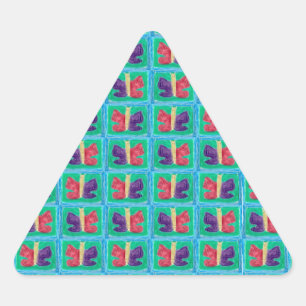 Original farbenfrohe Schmetterlinge Filter Bas Dreieckiger Aufkleber