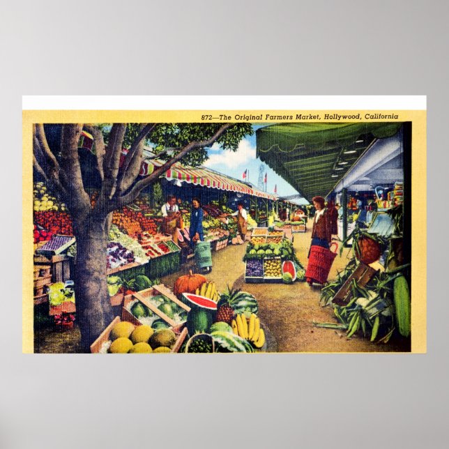 Original Farmer's Market, Hollywood, Kalifornien Poster (Vorne)