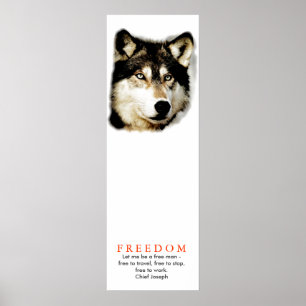 Original Freedom Motivierend Wolf Poster Print