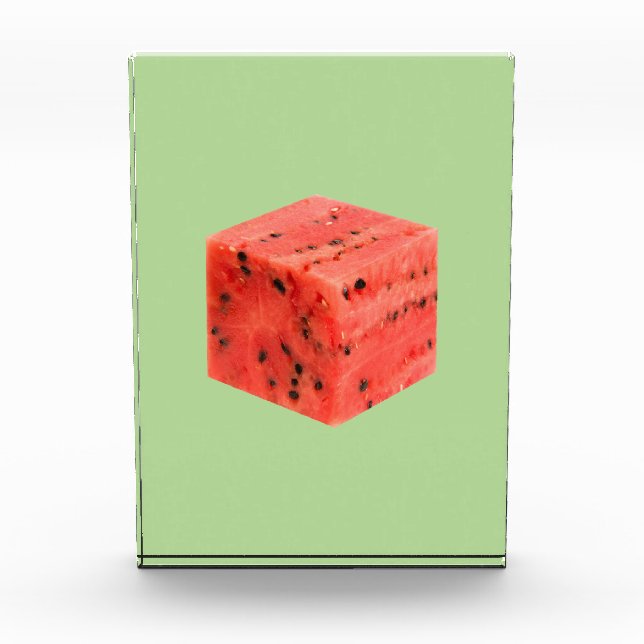 Original Fresh Sweet Red Watermelon Food Cube Fotoblock (Vorderseite)