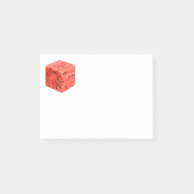 Original Fresh Sweet Red Watermelon Food Cube Post-it Klebezettel (Vorderseite)