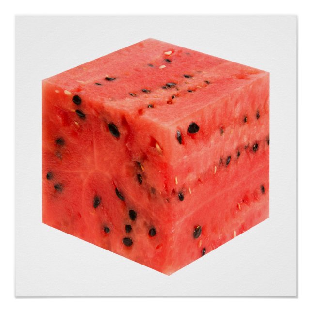 Original Fresh Sweet Red Watermelon Food Cube Poster (Vorderseite)