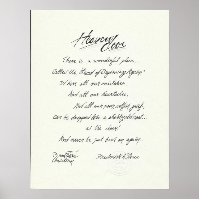 Original Gedicht & Kunst vom Glauben zu Glaubensmi Poster (Vorne)