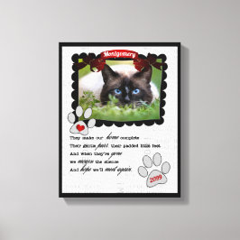 Original Gedicht Pet Memorial mit Cat's Foto Leinwanddruck