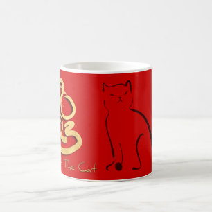 Original Gemälde Vietnamesisch Katze Jahr 2023 Tas Kaffeetasse