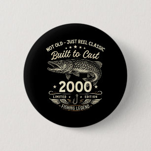 Original Geschenk zum 26. Geburtstag Angeln Männer Button