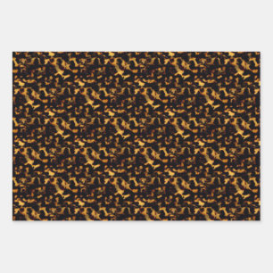 Original Gold und Brown Tortoiseshell Nahtlose Rep Geschenkpapier Set