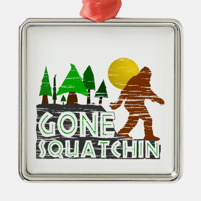 Original Gone Squatchin Design Silbernes Ornament (Vorne)