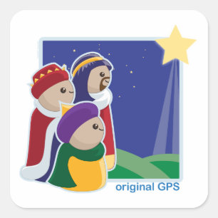 Original GPS Quadratischer Aufkleber