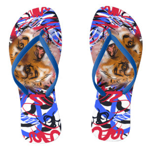 Original Graffiti Stil Tiger Chinesisch Jahr Zodia Flip Flops
