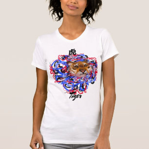 Original Graffiti Stil Tiger Chinesisch Jahr Zodia T-Shirt