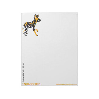 Original grafisch - gestrichener Hund - gefährdete Notizblock