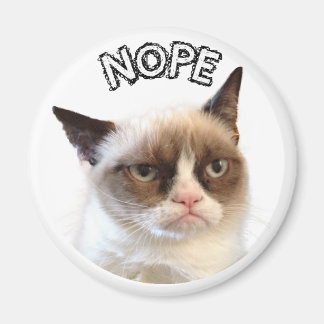 Original Grumpy Cat Round Magnet "NOPE"