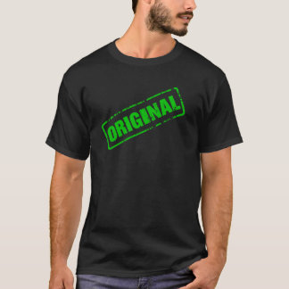 Original - Grünes abgenutztes Vintage-Gummistempel T-Shirt