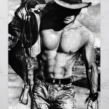Original handgezeichnet Sexy Cowboy Man for Men