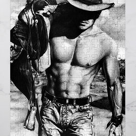 Original handgezeichnet Sexy Cowboy Man for Men Puzzle