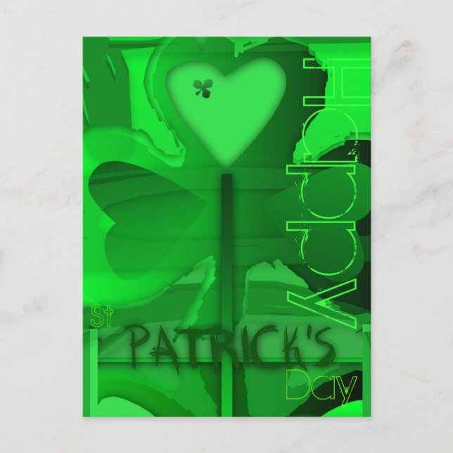 Original Happy St Patrick's Day Postcard Postkarte (Vorderseite)