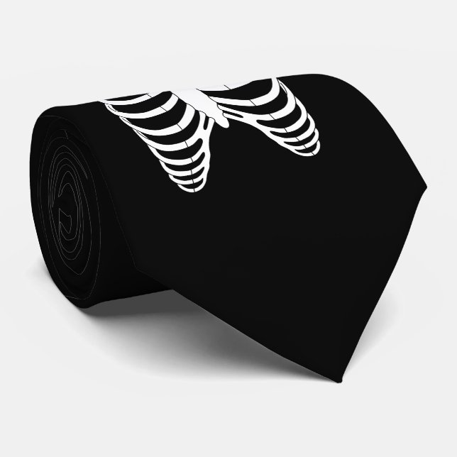 Original Horror Ribcage eines Skeletts Halloween Krawatte (Gerollt)
