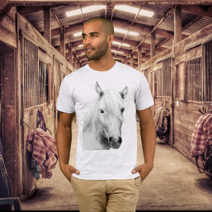 Original Horse Spirit Animal Schwarz-weiß Zeichnen T-Shirt