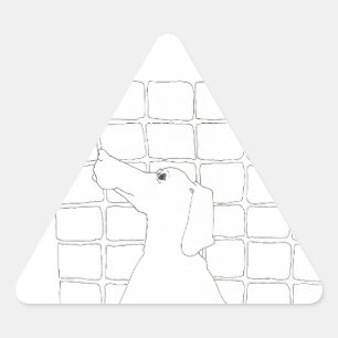 Original Hund Zeichnend Chinesischer Hund Jahr 201 Dreieckiger Aufkleber