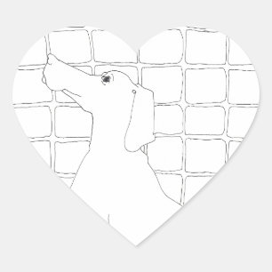 Original-Hund Zeichnend Chinesischer Hund Jahr 201 Herz-Aufkleber