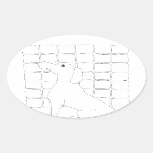 Original Hund Zeichnend Chinesischer Hund Jahr 201 Ovaler Aufkleber