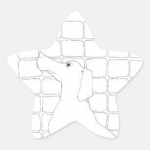 Original Hund Zeichnend Chinesischer Hund Jahr 201 Stern-Aufkleber