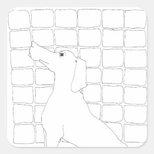 Original Hund Zeichnend Chinesischer Hundejahr 201 Quadratischer Aufkleber