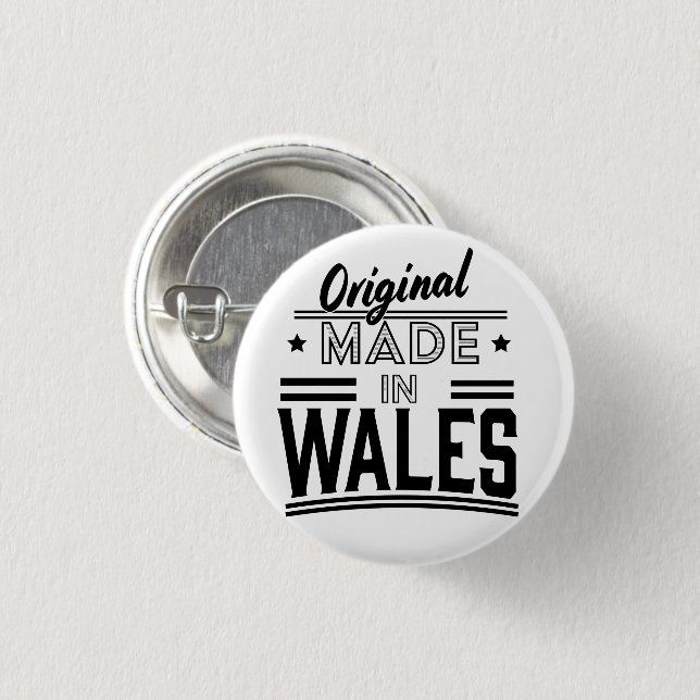 Original in Wales hergestellt Button (Vorne & Hinten)