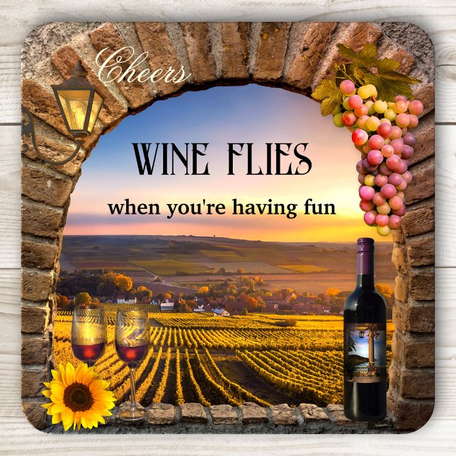 Original Italienisch Art Wine Untersetzer (Italian design coaster with a wine theme and Roman arch with grapes)