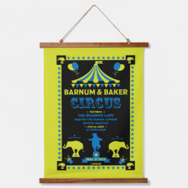 Original Jahrgänge Inspiriert Circus Art Wandteppich Mit Holzrahmen