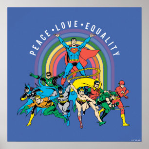Original Justice League - Peace, Liebe, Gleichheit Poster